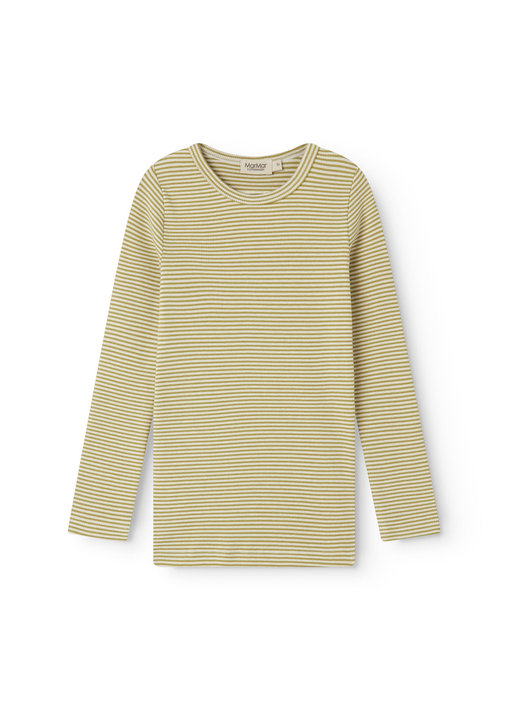 Warm t-shirt for children with green stripes.
