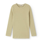 Warm t-shirt for children with green stripes.