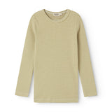 Warm t-shirt for children with green stripes.