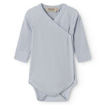 Light blue bodystocking for newborns with a snap closure