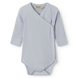 Light blue bodystocking for newborns with a snap closure