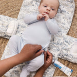 Baby on a Puzzle Mat with Sweet Moomin Print