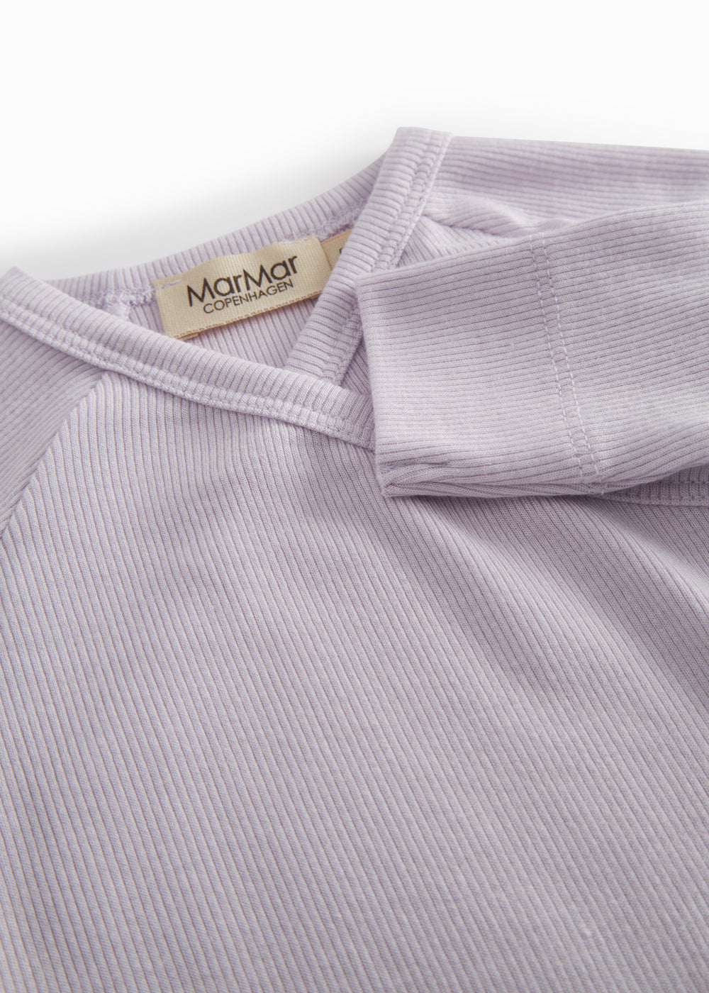 Light pink long-sleeved onesie with a snap closure for newborns.