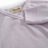 Light pink long-sleeved onesie with a snap closure for newborns.