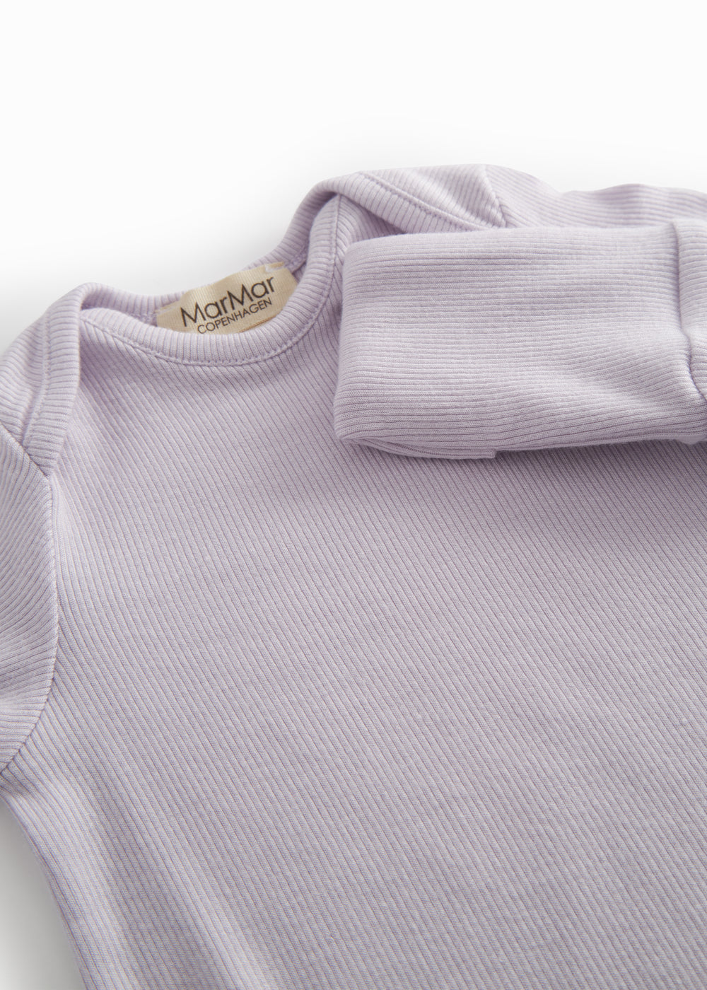Light pink long-sleeved onesie for newborns.