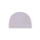 Lys lilla hue til nyfødt med kant der kan foldes ned eller op