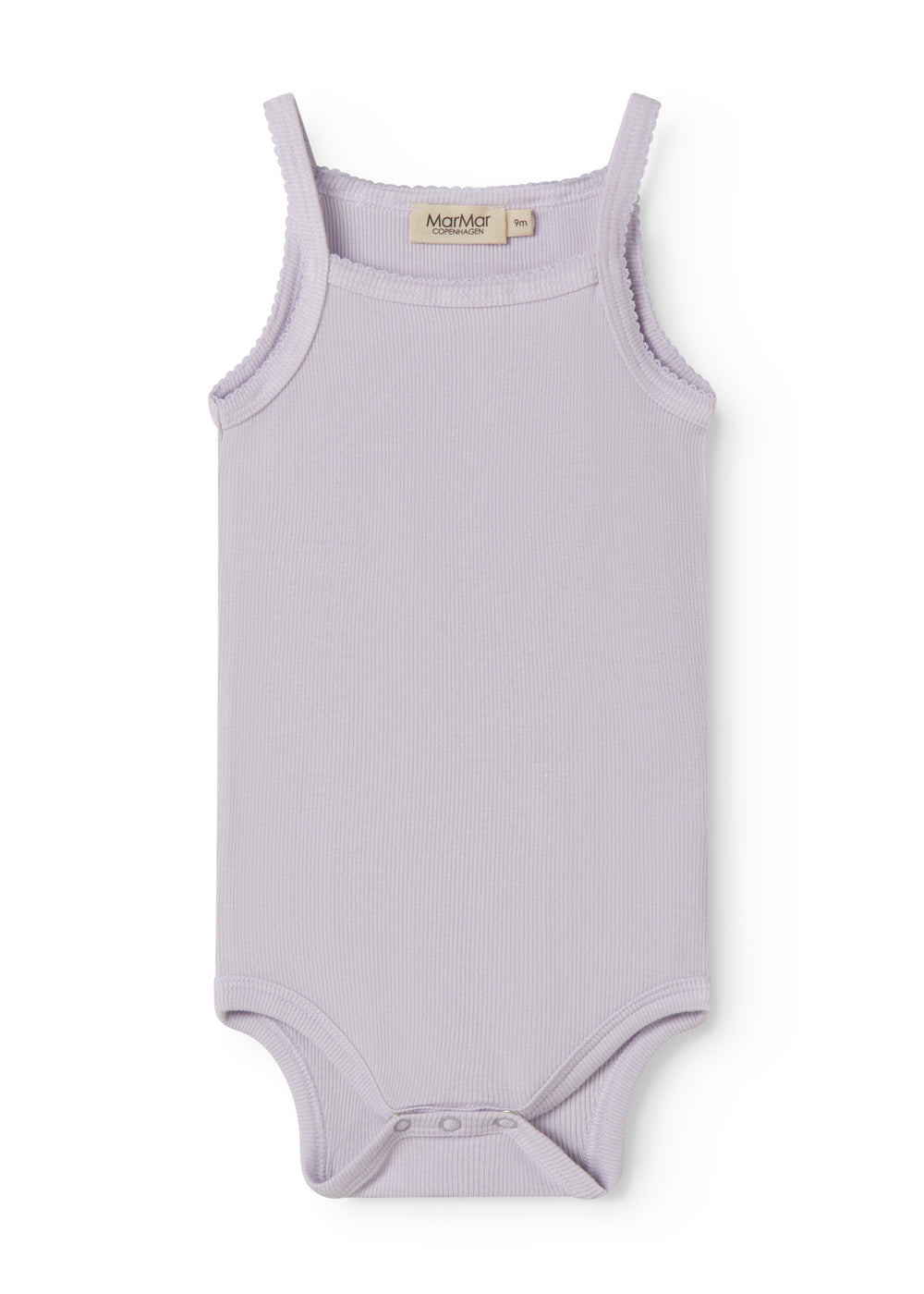 Light little baby bodystocking with stripes and picot edges.