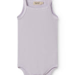 Light little baby bodystocking with stripes and picot edges.