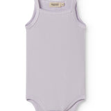 Light little baby bodystocking with stripes and picot edges.