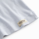 Langærmet lyseblå t-shirt til børn med stolpe knaplukning