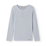 Light blue langarm t-shirt for children with button pl