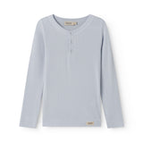 Light blue langarm t-shirt for children with button pl