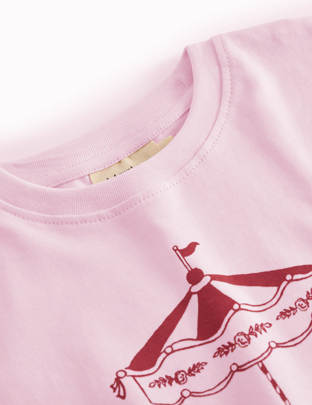 Lyserød børne-T-shirt med karuselprint