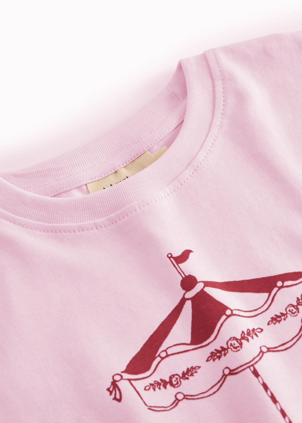 Lyserød børne-T-shirt med karuselprint