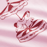 Red children's T-shirt with carousel print