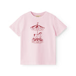 Red children's T-shirt with carousel print