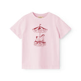 Red children's T-shirt with carousel print
