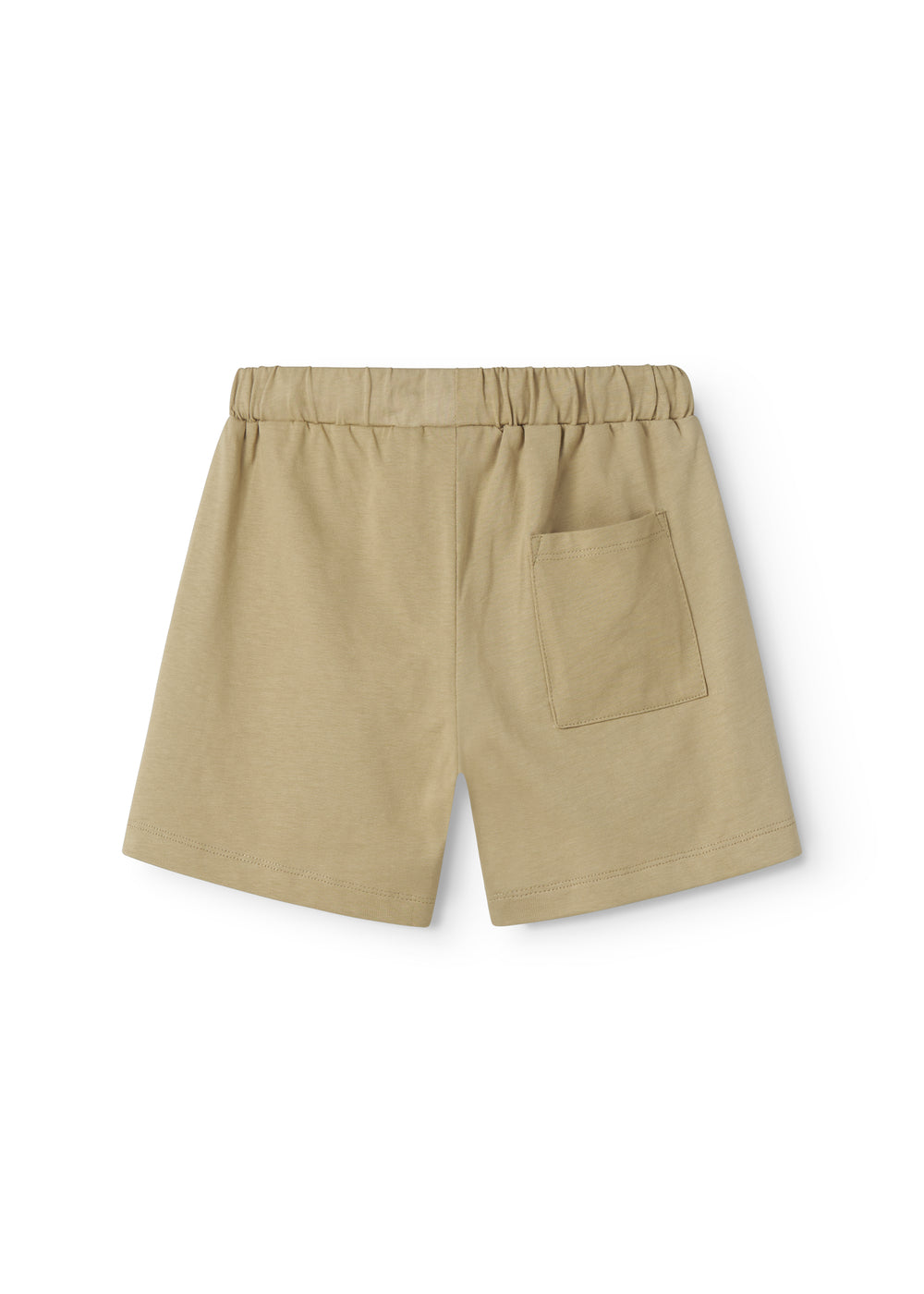 Beige børneshorts med bred elastik og bindebånd 