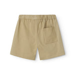 Beige børneshorts med bred elastik og bindebånd 