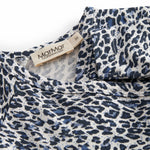 Blue long-sleeved leopard bodystocking for newborns
