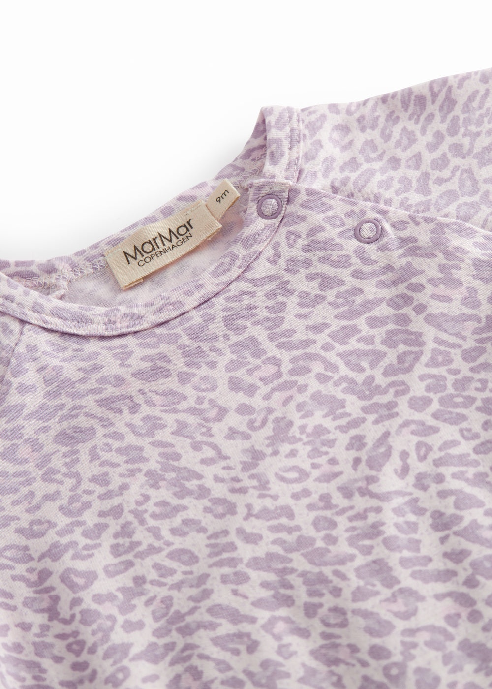 Pink short-sleeved leopard baby bodystocking