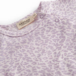 Pink short-sleeved leopard baby bodystocking