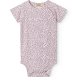 Pink short-sleeved leopard baby bodystocking