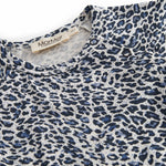 Blue short-sleeved leopard baby bodystocking