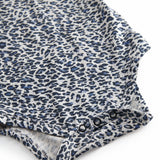 Blue long-sleeved leopard baby bodystocking