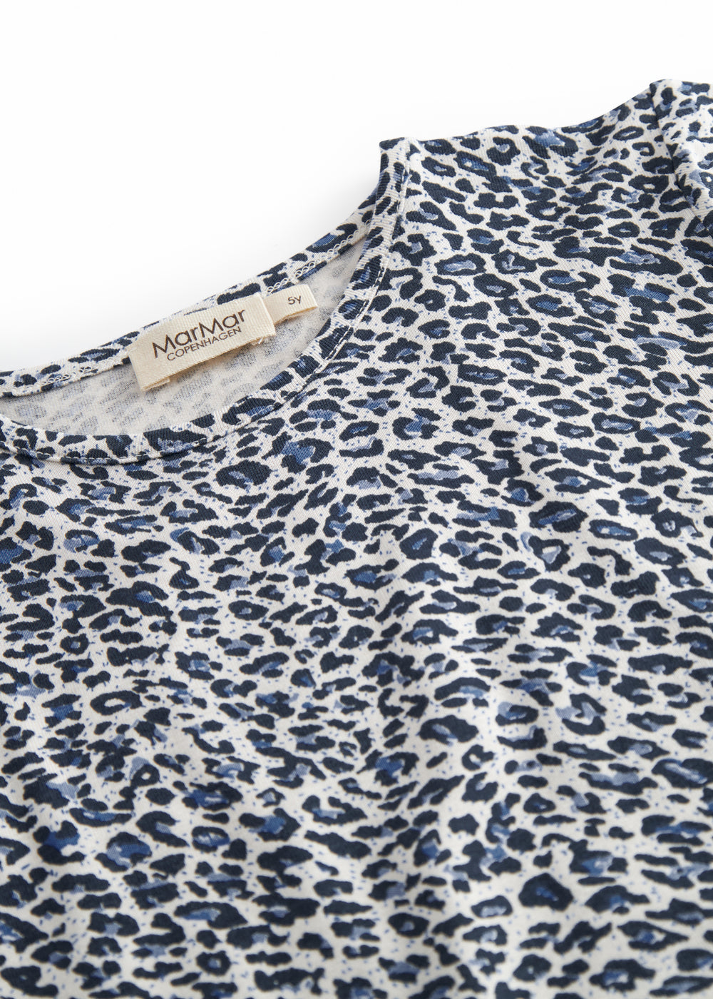 Blue short-sleeved leopard t-shirt for children