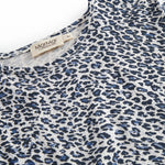 Blue short-sleeved leopard t-shirt for children