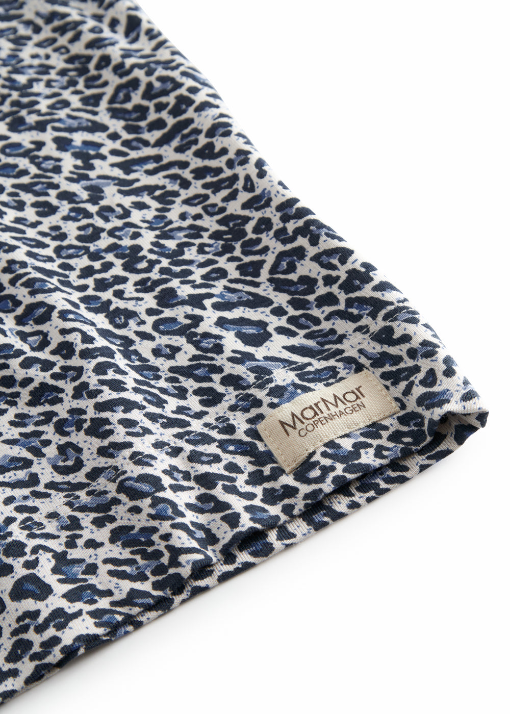 Blue short-sleeved leopard t-shirt for children