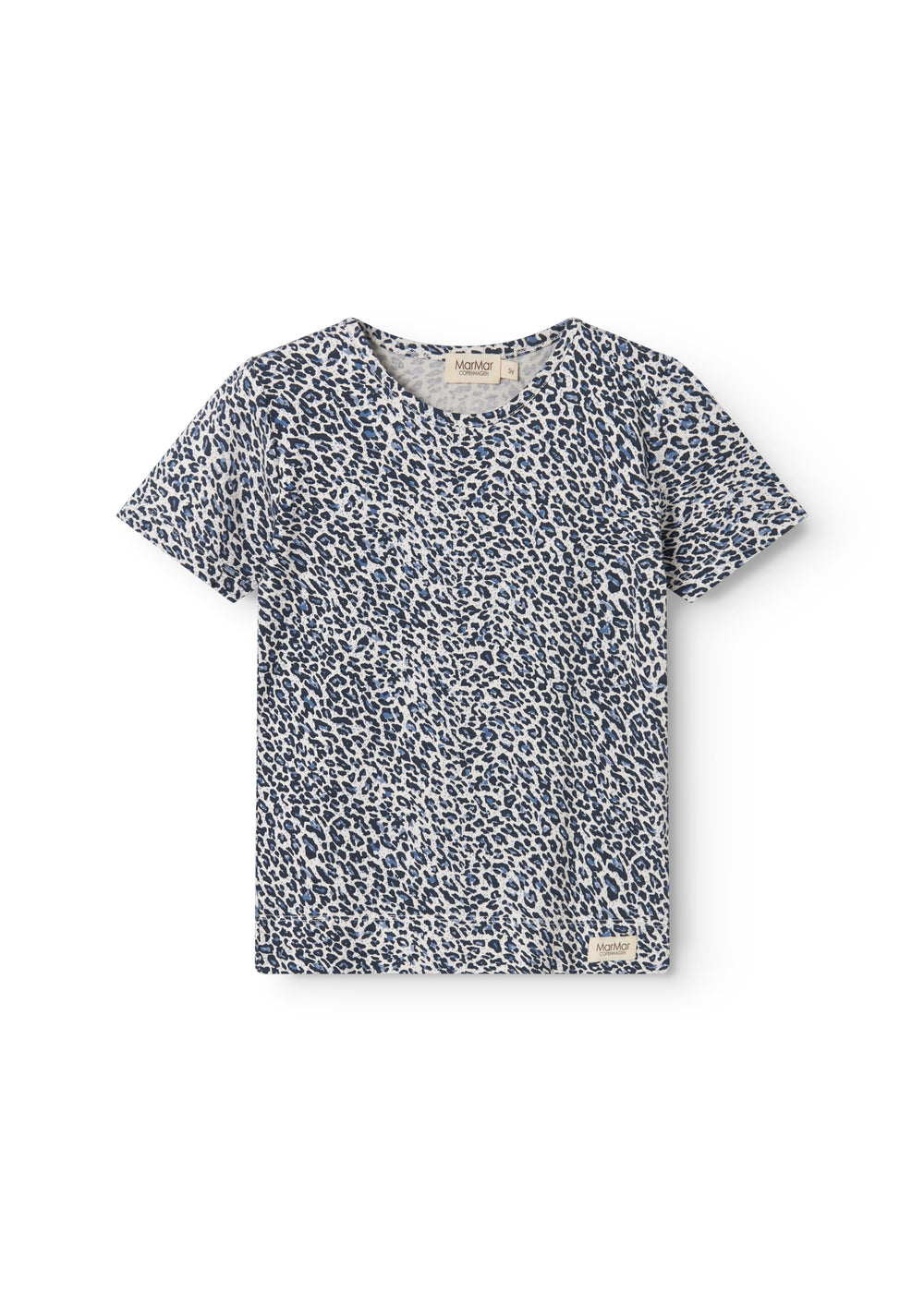 Blue short-sleeved leopard t-shirt for children