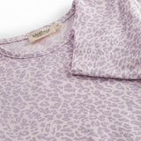 Lilla langærmet leopard t-shirt til børn