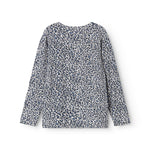 Blå langærmet leopard t-shirt til børn