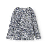 Blå langærmet leopard t-shirt til børn