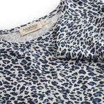 Blå langærmet leopard t-shirt til børn