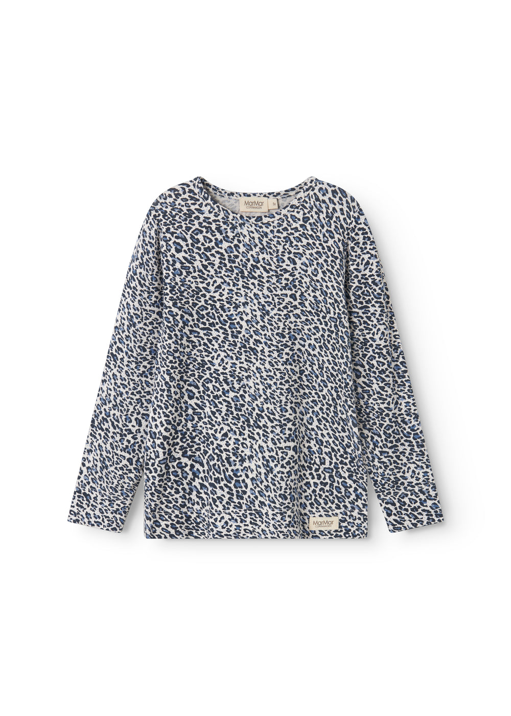 Blue long-sleeved leopard t-shirt for children