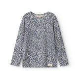 Blue long-sleeved leopard t-shirt for children