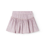 Lyserød nederdel til børn i leopard med vidde og elastik i taljen