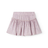 Lyserød nederdel til børn i leopard med vidde og elastik i taljen