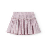 Red lower body for children in leopard print with waist and elastic at the waist.