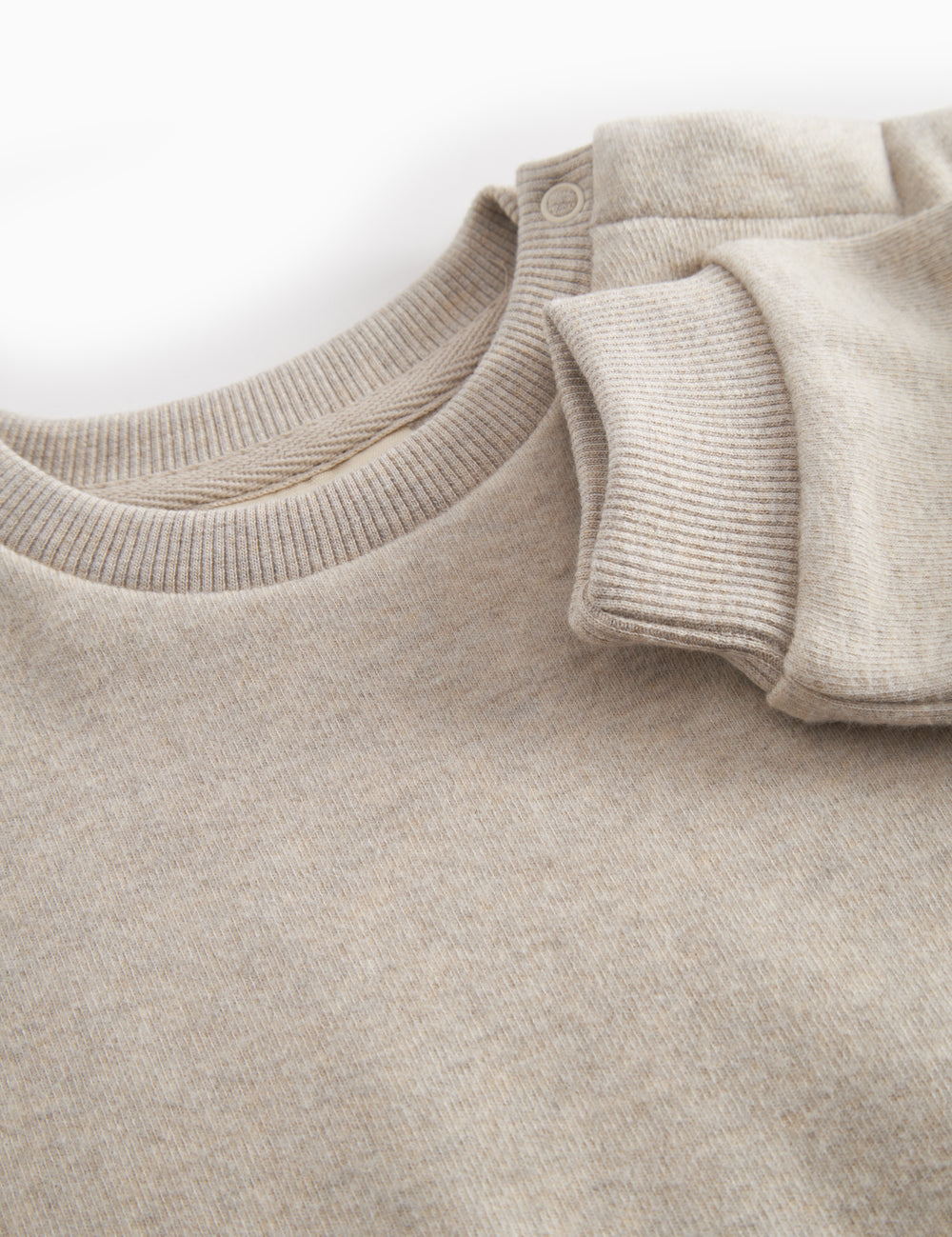 Beige baby sweatshirt with logo embroidery