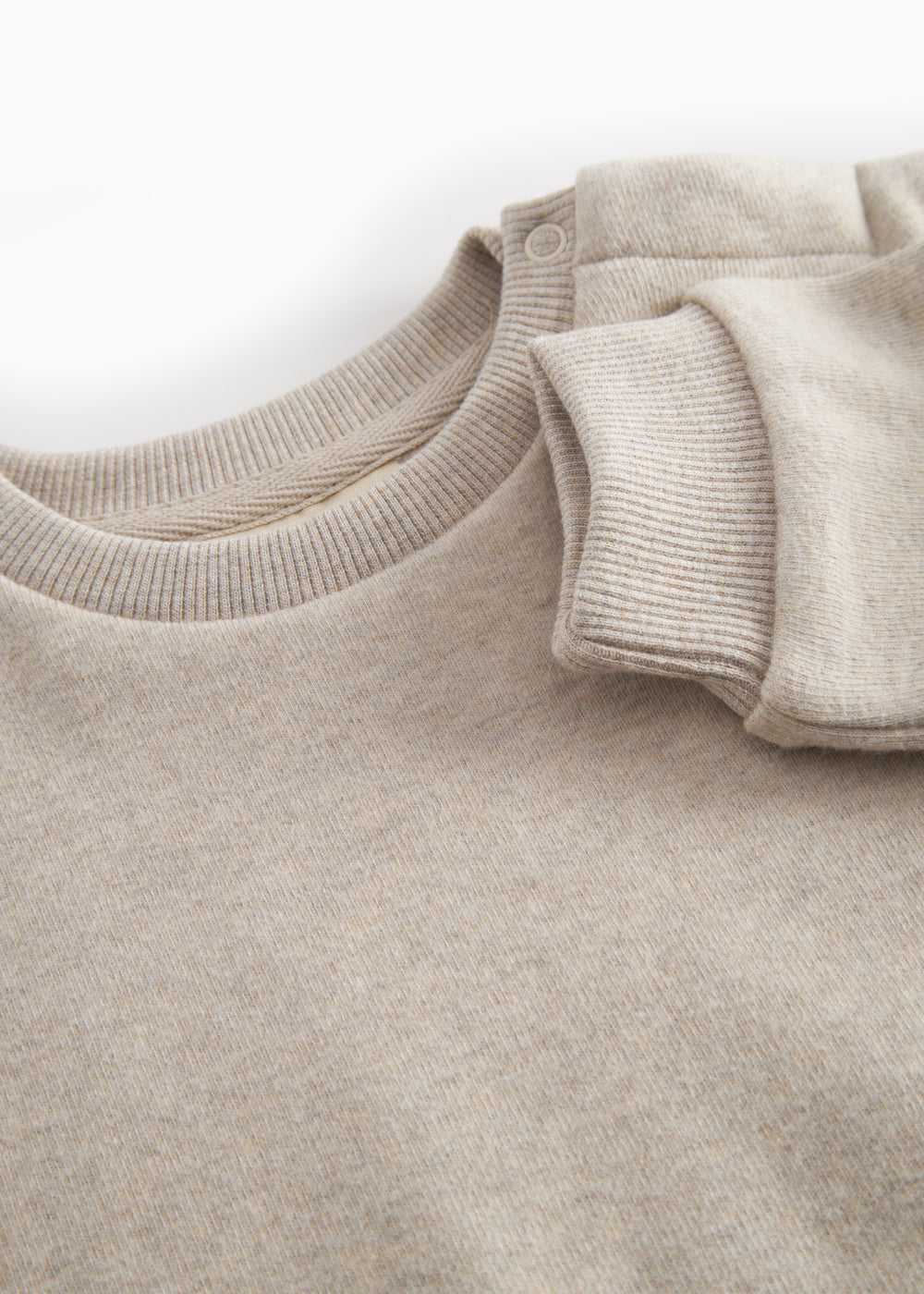 Beige baby sweatshirt with logo embroidery