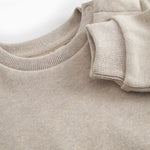 Beige baby sweatshirt with logo embroidery