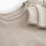 Beige baby sweatshirt with logo embroidery