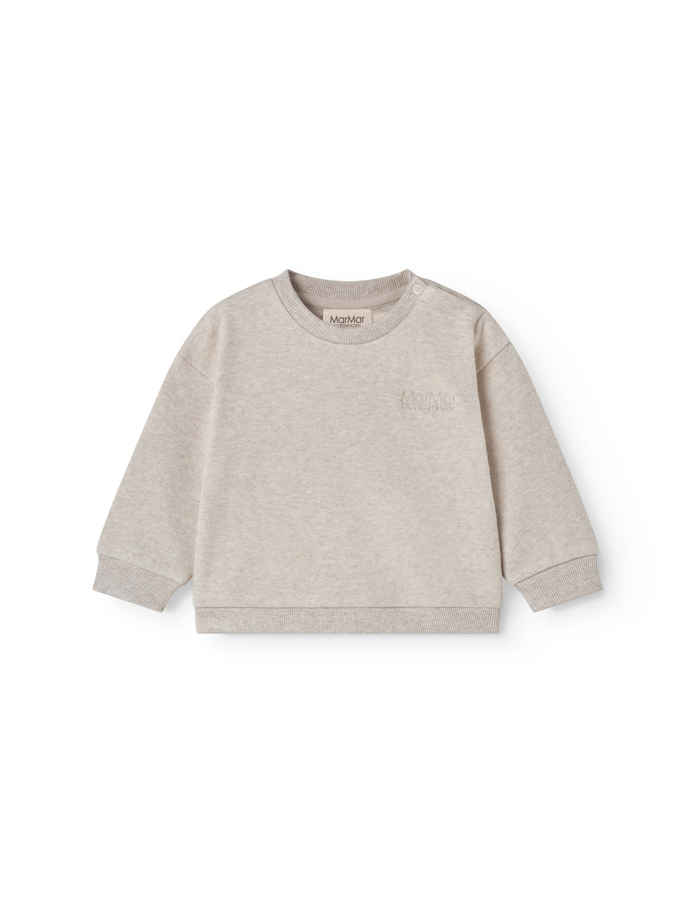 Beige baby sweatshirt with logo embroidery