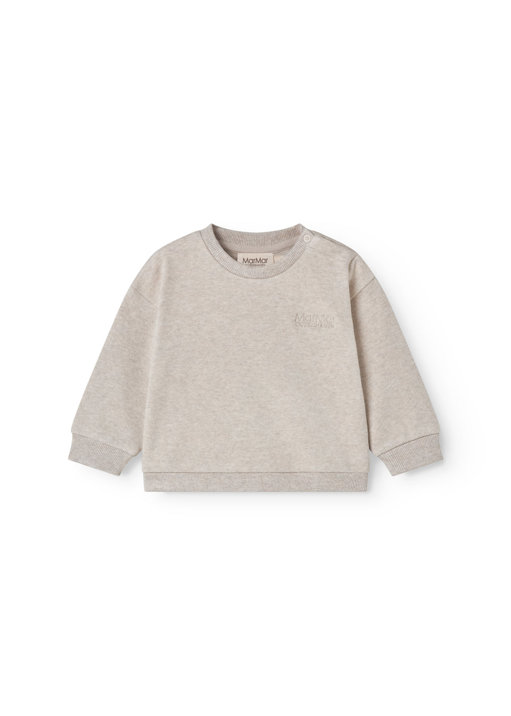 Beige baby sweatshirt with logo embroidery