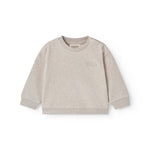 Beige baby sweatshirt with logo embroidery