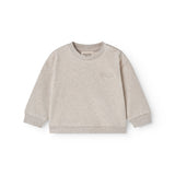 Beige baby sweatshirt with logo embroidery
